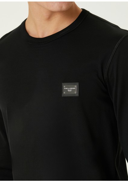 Siyah Logo Detaylı Uzun Kollu T-Shirt indirimleri