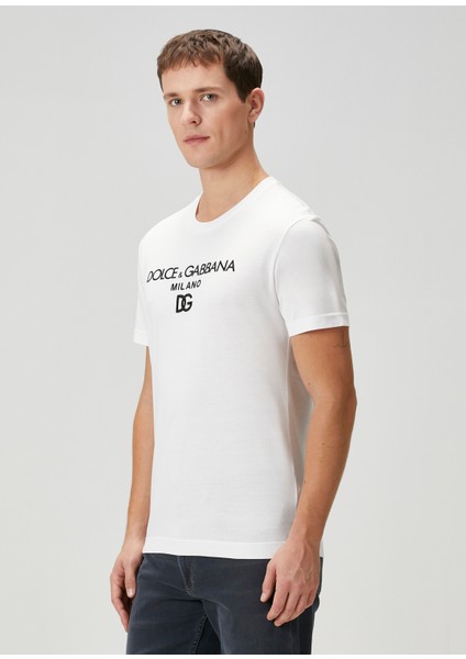 Beyaz Logo Baskılı T-Shirt modelleri