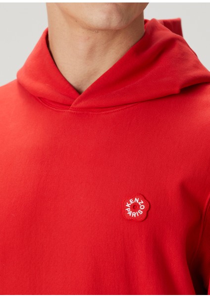 Kırmızı Kapüşonlu Logo Detaylı Sweatshirt indirimleri