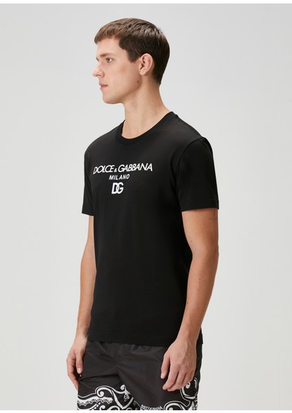Siyah Logo Baskılı T-Shirt modelleri