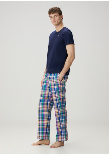 Çok Renkli Ekose Desenli Pijama Seti