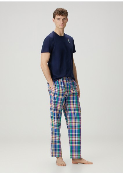 Çok Renkli Ekose Desenli Pijama Seti