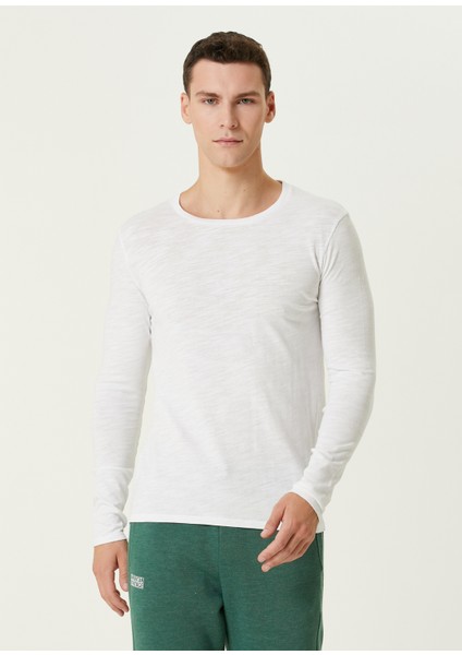 Bysapick Beyaz Uzun Kollu T-Shirt