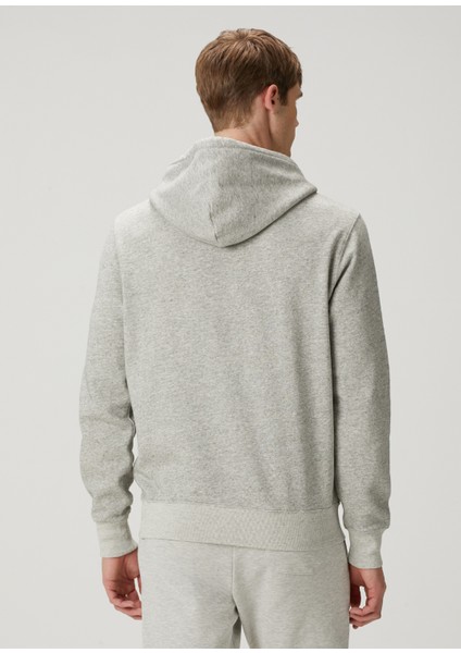 Gri Kapüşonlu Sweatshirt
