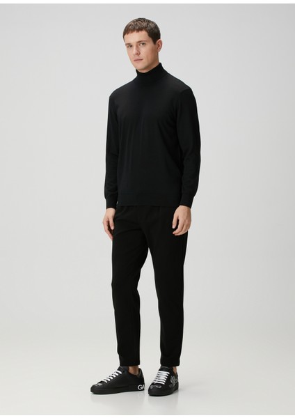 Siyah Beli Kordonlu Pantolon