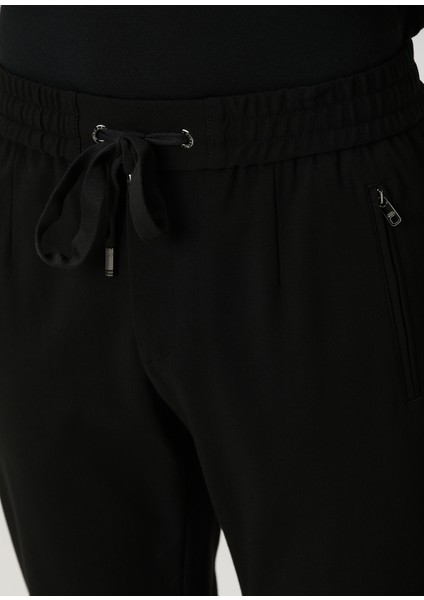 Siyah Beli Kordonlu Pantolon