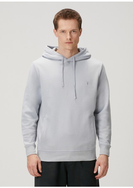 Raven Açık Mavi Kapüşonlu Organik Pamuk Sweatshirt