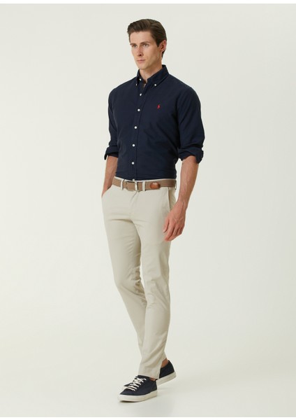 Custom Fit Lacivert Oxford Gömlek