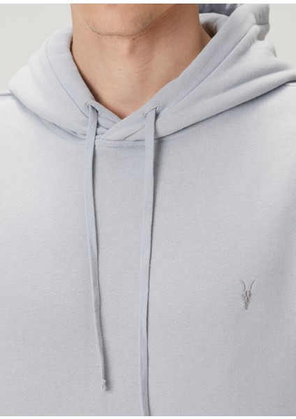 Raven Açık Mavi Kapüşonlu Organik Pamuk Sweatshirt