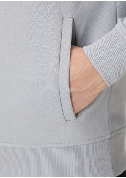 Raven Açık Mavi Kapüşonlu Organik Pamuk Sweatshirt