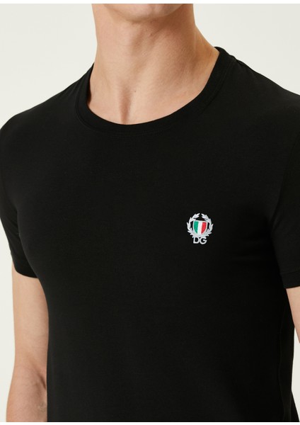 Siyah Logo Nakışlı T-Shirt indirimleri
