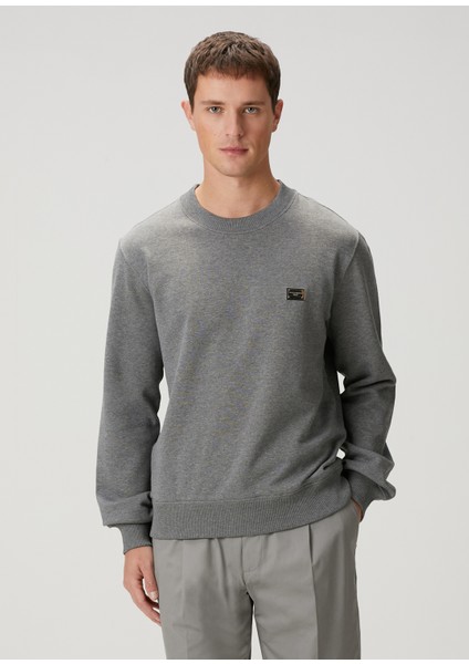 Gri Logo Detaylı Sweatshirt modelleri