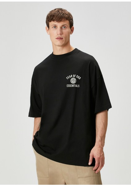 Siyah Logo Baskılı T-Shirt