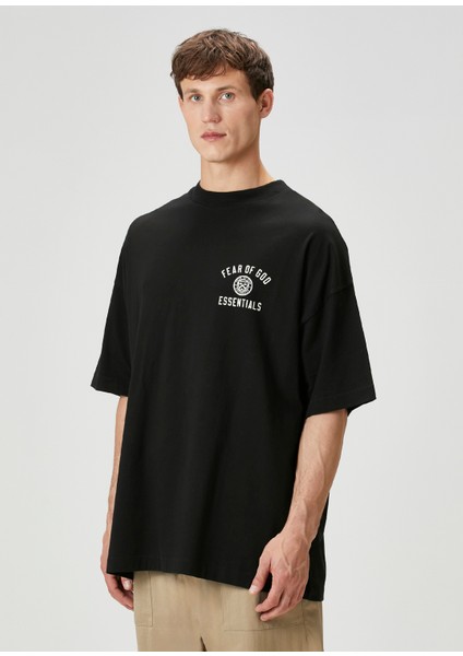 Siyah Logo Baskılı T-Shirt modelleri