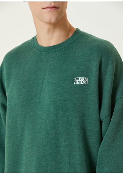 Koyu Yeşil Logo Baskılı Sweatshirt indirimleri