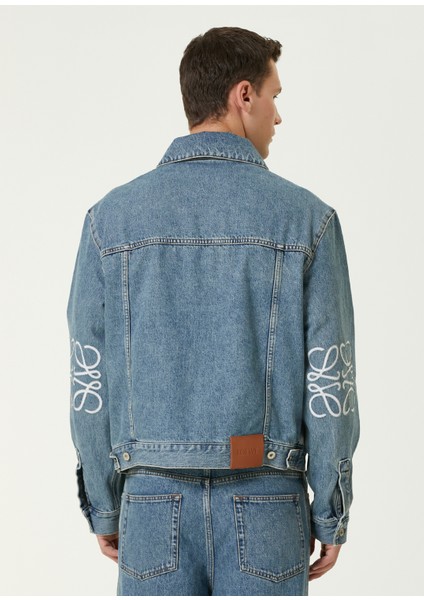 Mavi Logo Desenli Denim Gömlek