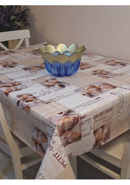 Elyaflı Pvc Muşamba - Desenli Silinebilir Masa Örtüsü ( Bej) fiyatları