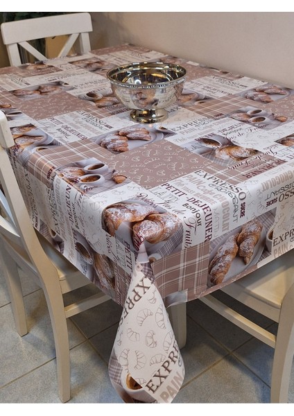 Elyaflı Pvc Muşamba - Desenli Silinebilir Masa Örtüsü ( Kahve) fiyatları