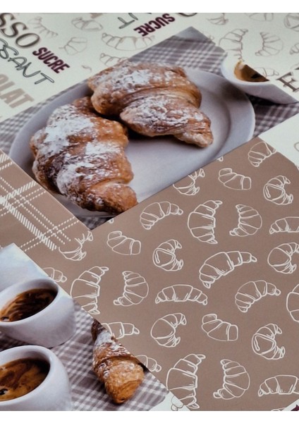 Elyaflı Pvc Muşamba - Desenli Silinebilir Masa Örtüsü ( Kahve)