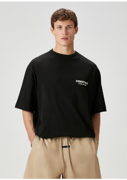 Siyah Logo Baskılı T-Shirt