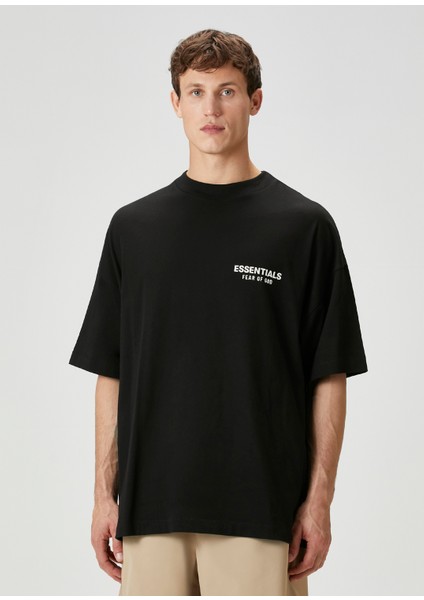 Siyah Logo Baskılı T-Shirt modelleri
