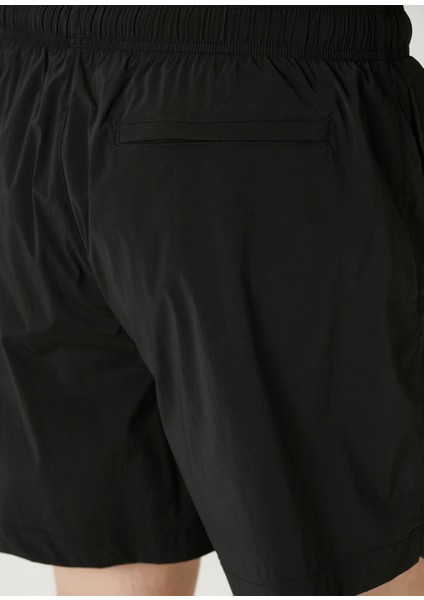 Siyah Logo Baskılı Şort