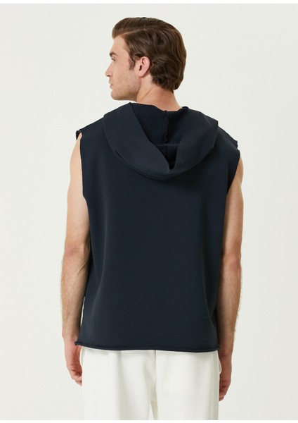 Hiro Koyu Lacivert Kapüşonlu Kısa Kollu Sweatshirt fırsatları