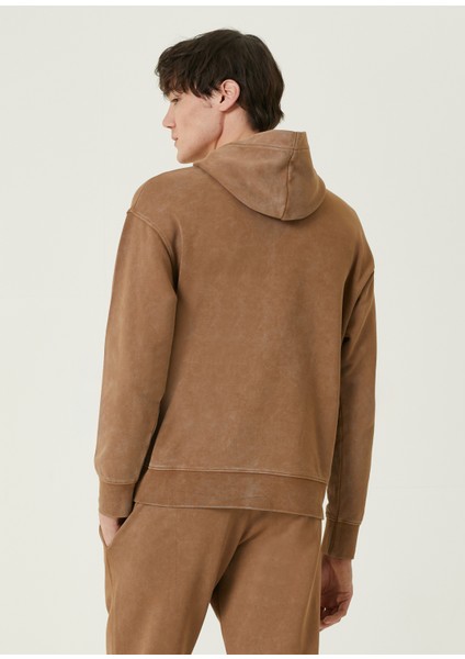 Sakura Bej Kapüşonlu Yazı Nakışlı Sweatshirt fırsatları