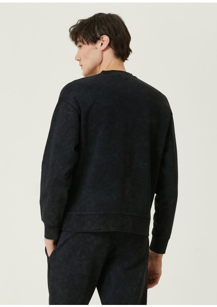 Sumi Siyah Yazı Nakışlı Sweatshirt fırsatları