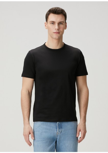 Regular Fit Precise Siyah T-Shirt