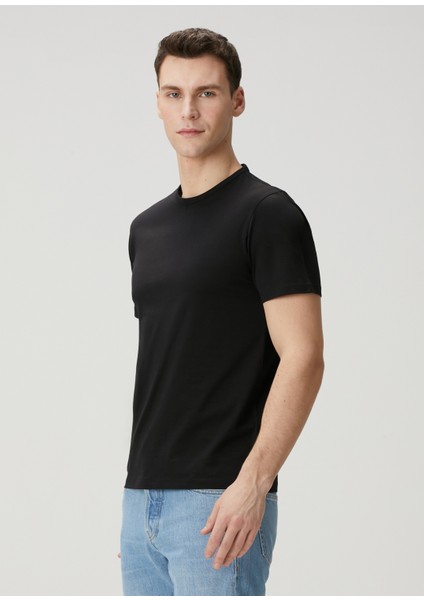 Regular Fit Precise Siyah T-Shirt
