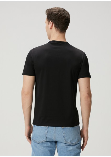 Regular Fit Precise Siyah T-Shirt