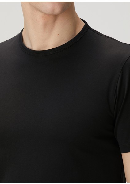 Regular Fit Precise Siyah T-Shirt