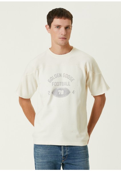 Siyah Beyaz Logo Baskılı T-Shirt