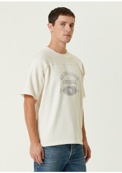 Siyah Beyaz Logo Baskılı T-Shirt modelleri