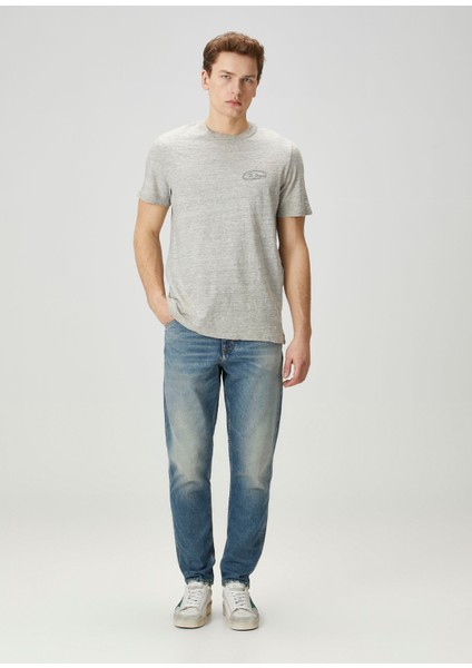 Gri Slogan Baskılı T-Shirt fiyatları