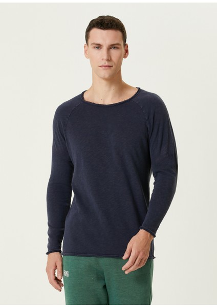 Lacivert Uzun Kollu T-Shirt