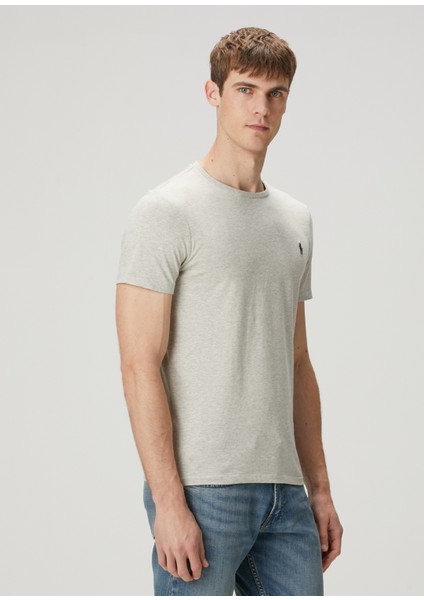 Gri Logo Nakışlı T-Shirt modelleri