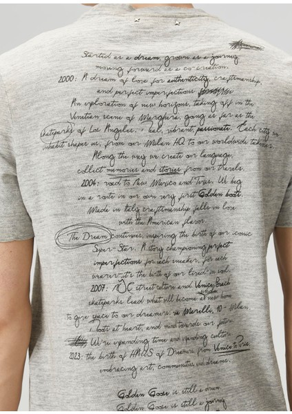 Gri Slogan Baskılı T-Shirt