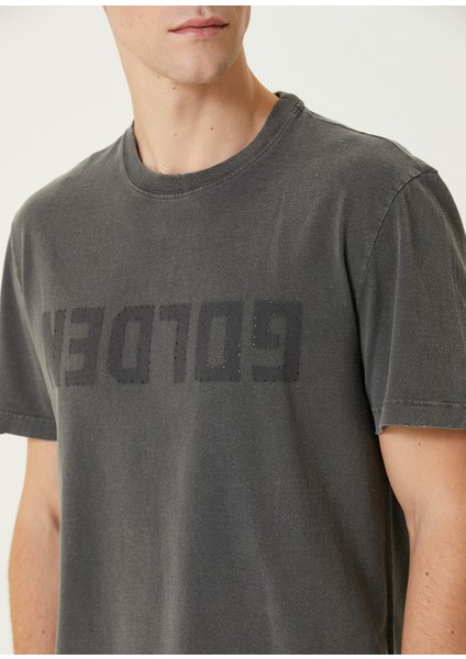 Antrasit Logo Baskılı T-Shirt indirimleri