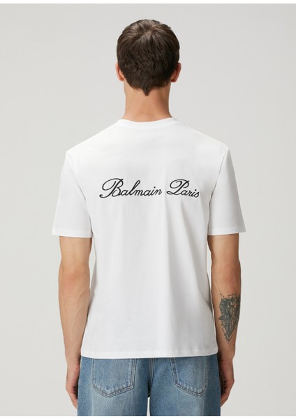 Beyaz Logo Nakışlı T-Shirt fırsatları