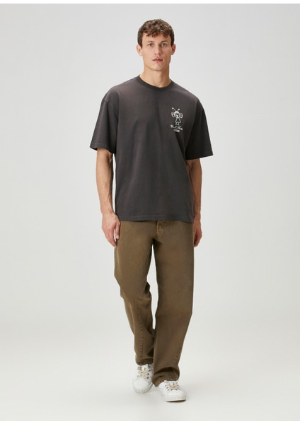 Antrasit Baskılı T-Shirt