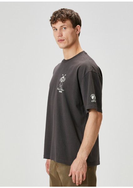 Antrasit Baskılı T-Shirt