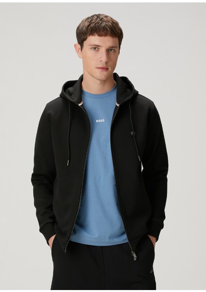 Siyah Kapüşonlu Sweatshirt