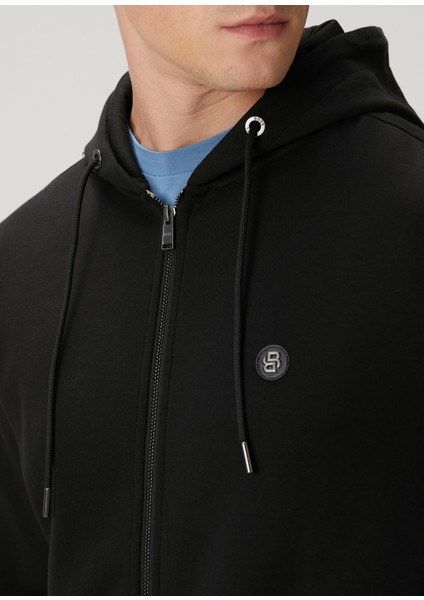 Siyah Kapüşonlu Sweatshirt