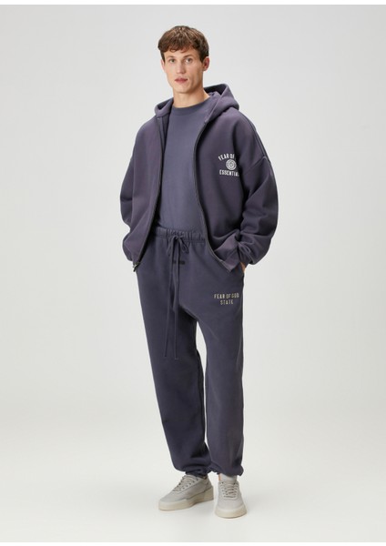 Lacivert Kapüşonlu Logo Baskılı Sweatshirt fiyatları
