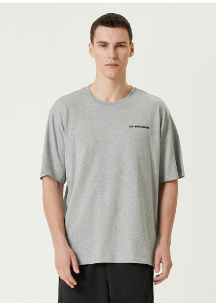 Gri Logo Baskılı T-Shirt