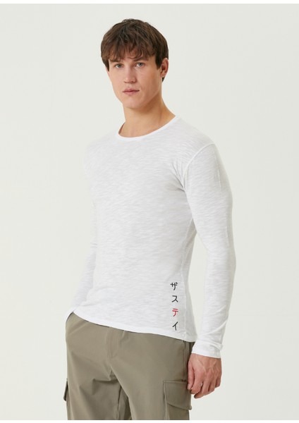 Bou Beyaz Uzun Kollu T-Shirt