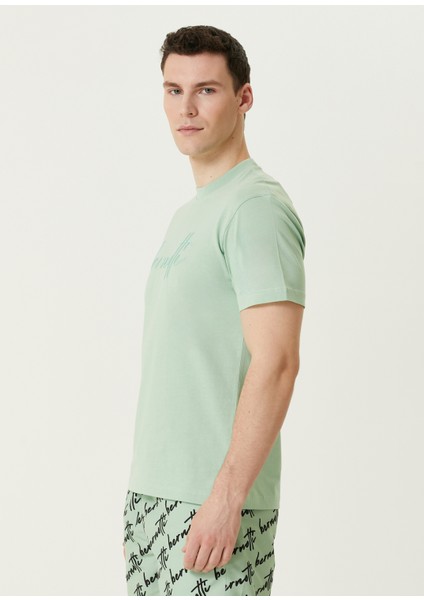 Yeşil Logo Nakışlı T-Shirt modelleri