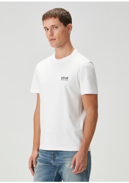 Regular Fit Star Siyah Beyaz Logo Baskılı T-Shirt modelleri